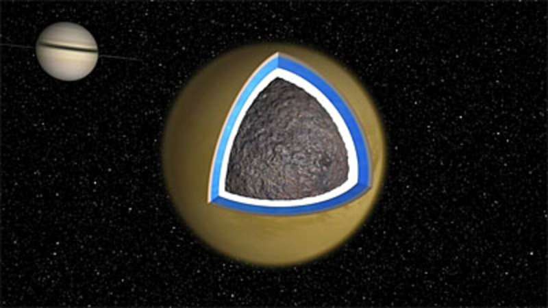 Artist illustration of titan's thin icy crust. Credit: NASA/JPL How crater shapes are revealing more about titan's icy crust
