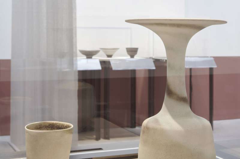 Some of the artworks in the exhibition by ceramicist Lucie Rie at Kettle's Yard art gallery that featured in the psychological experiment. Credit: Kettle's Yard Pondering artistic beauty encourages 'big picture' thinking, study finds