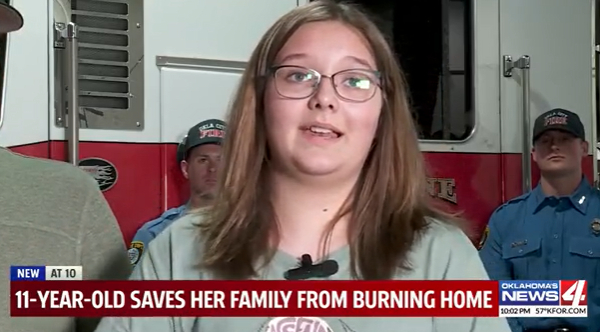 Brave Beyond Her Years: 11-Year-Old Oklahoma Girl Heroically Rescues Family from Lightning-Struck Inferno