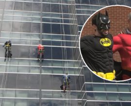 Heroes at Heart: Window Washers Dressed as Superheroes Bring Joy to Patients at Mississippi Hospital