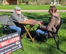 Meet the Man Who's All Ears: Free Conversations Await in Your Town!
