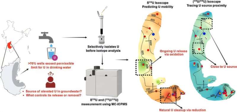 Credit: Environmental Science & Technology (2025). DOI: 10.1021/acs.est.5c01913 Researchers uncover cause of uranium groundwater contamination