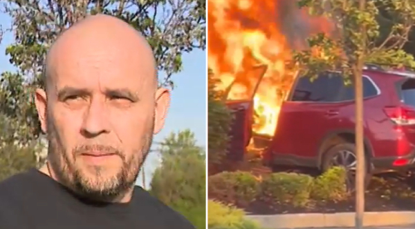 Unseen Valor: Brave Bystander Rescues Driver from Fiery Inferno Just Seconds Before Catastrophe