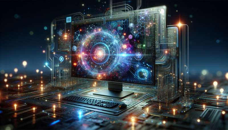 Credit: AI-generated image image of computer screen with ai screen on it connected to a big energy source
