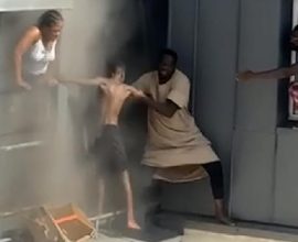 Heroic Climb: Man Risks Life on 6th Floor Ledge to Save Family from Fiery Tragedy