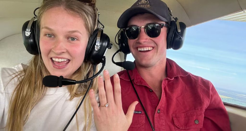 Amidst Fields of Gold: Farmer’s Heartfelt Proposal Soars Over Stunning Canola Canvas