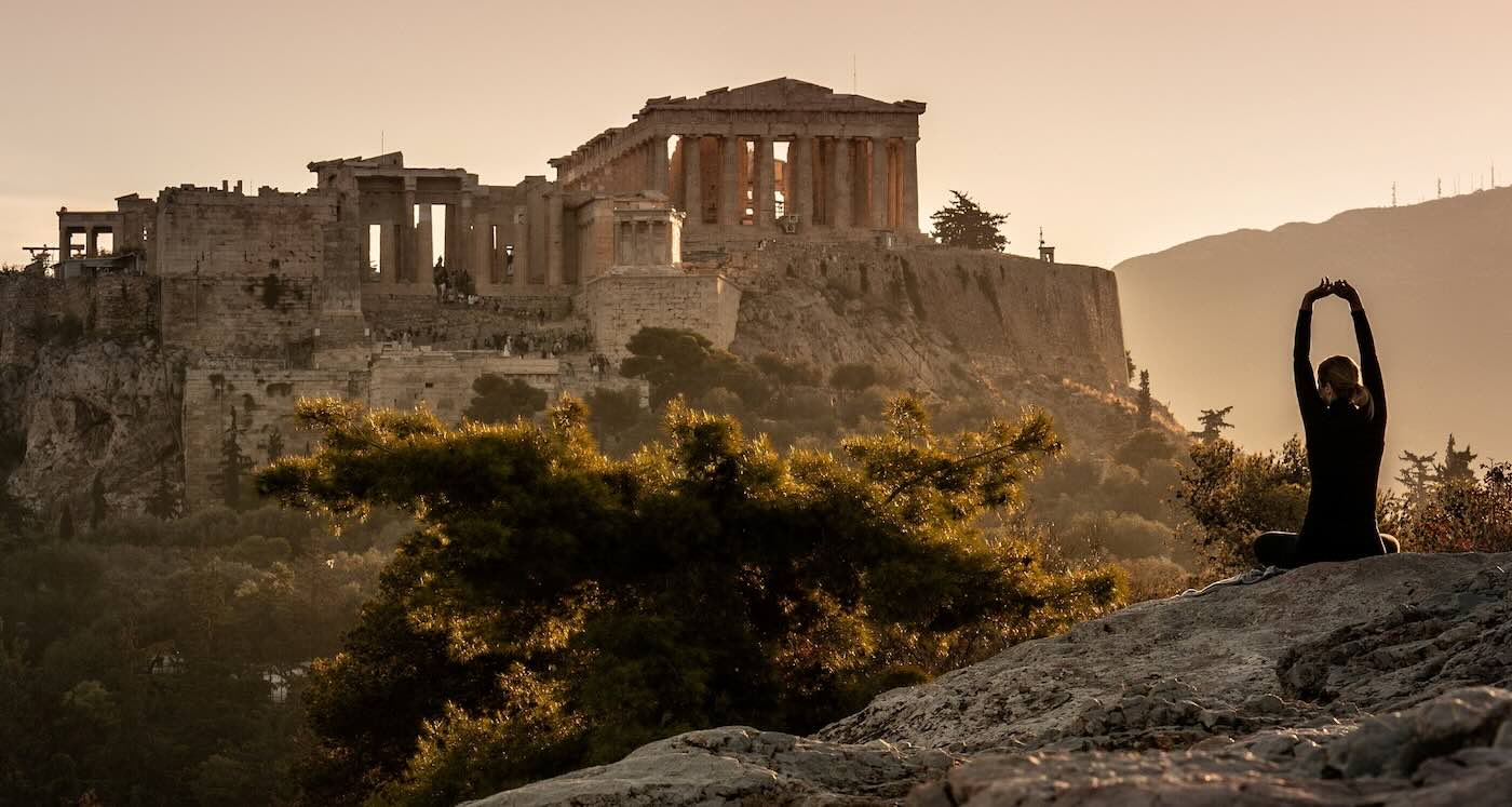 Tourists enjoying the Parthenon