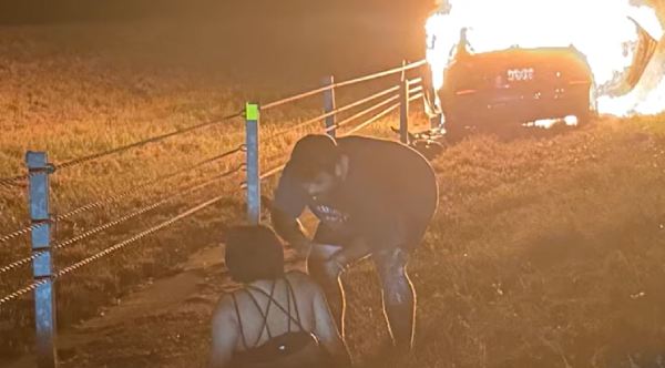 Heroic Rescue: Off-Duty Firefighter Saves Woman from Fiery Doom Moments Before Explosion