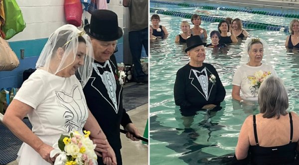 Love Makes a Splash: Senior Couple Ties the Knot in the YMCA Pool Where Their Story Began