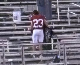 Unsung Hero: High School Football Star Captures Hearts by Lending a Hand to Custodian After Friday Night Lights
